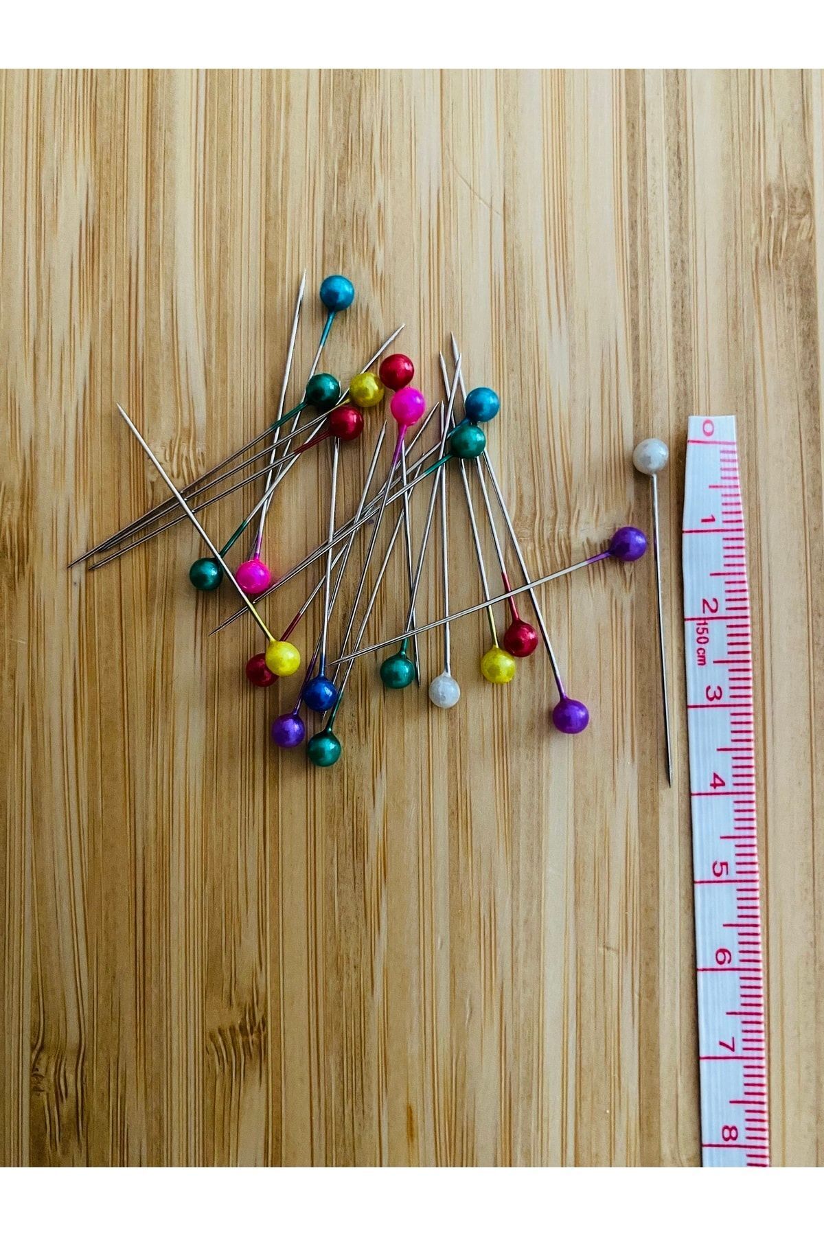 Renkli Top Başlı Toplu Iğne 50 Adet.