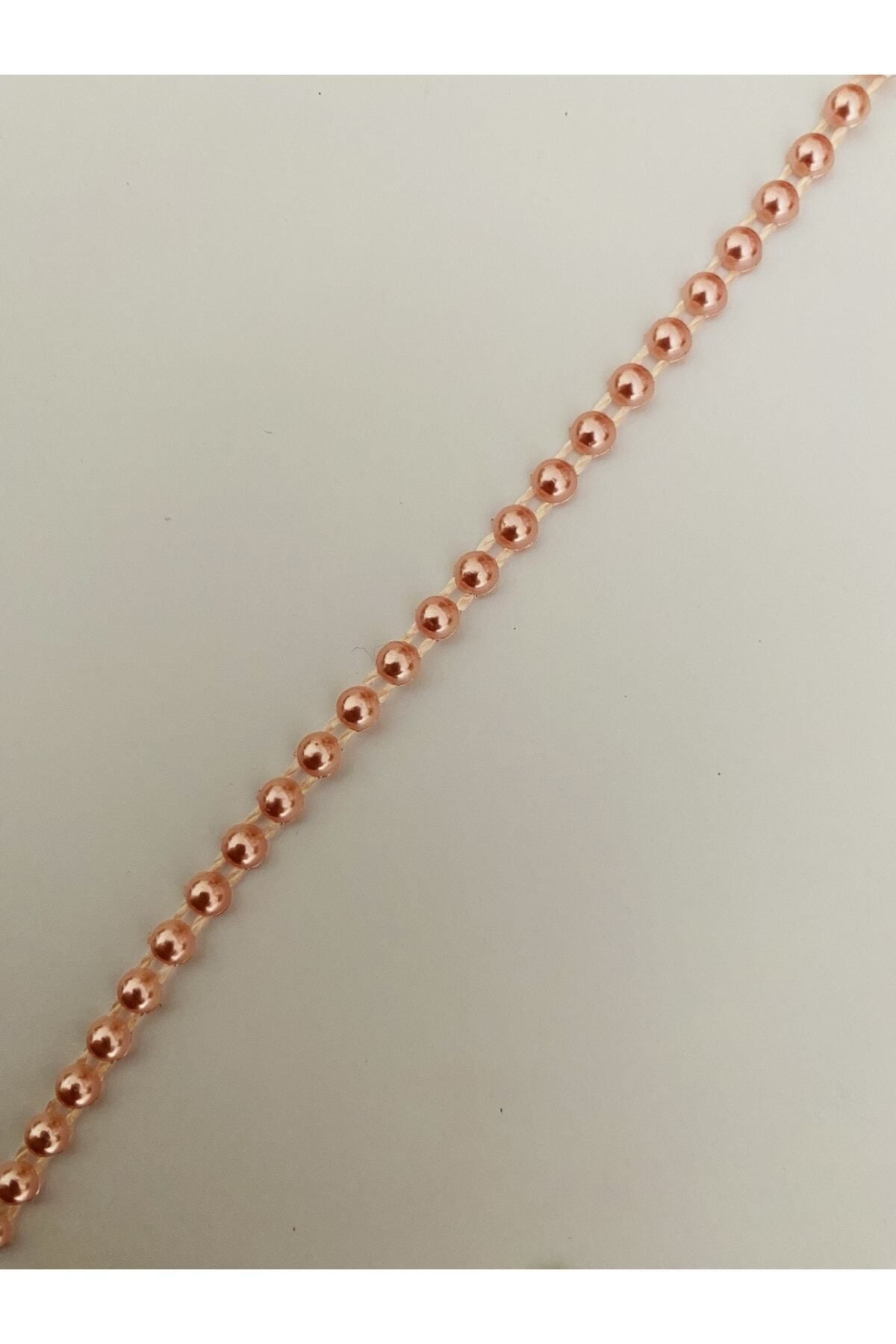 4mm Şerit Yarım Inci. Pudra. 6,15 Metre.