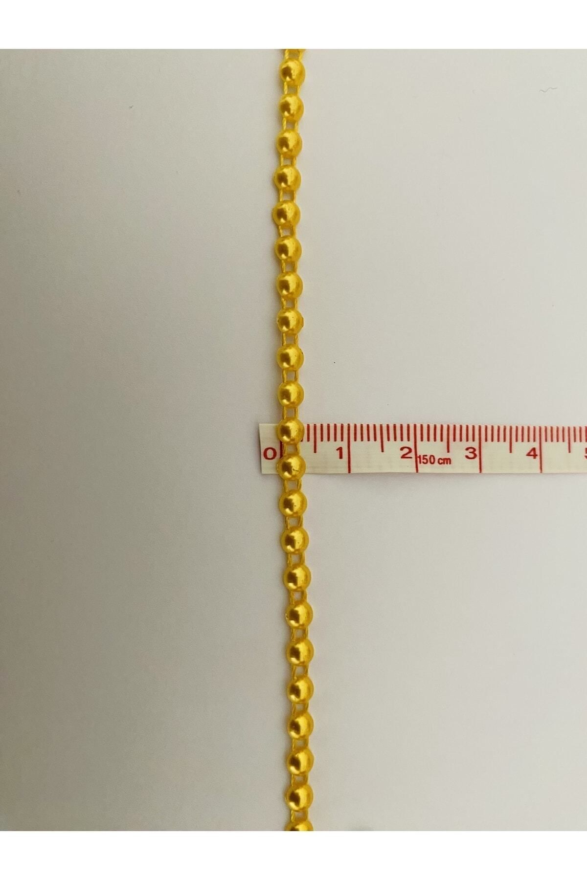 4mm Şerit Yarım Inci. Sarı. 4 Metre.