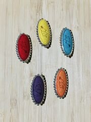 Kilitli Şal ve Eşarp İğnesi. 5 adet. Renkli. 18mm x 4 cm.