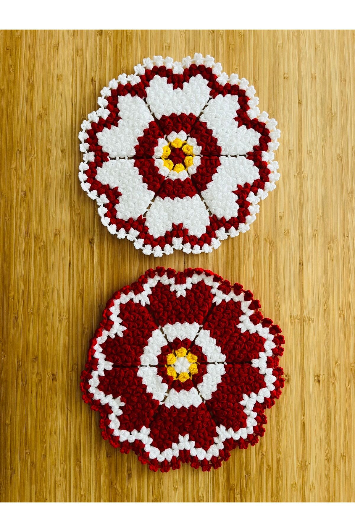 Çeyizlik Ve Banyo Lif Takımı 2'li Set. Renk: Beyaz Kırmızı Sarı