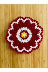 Çeyizlik Ve Banyo Lif Takımı 2'li Set. Renk: Beyaz Kırmızı Sarı