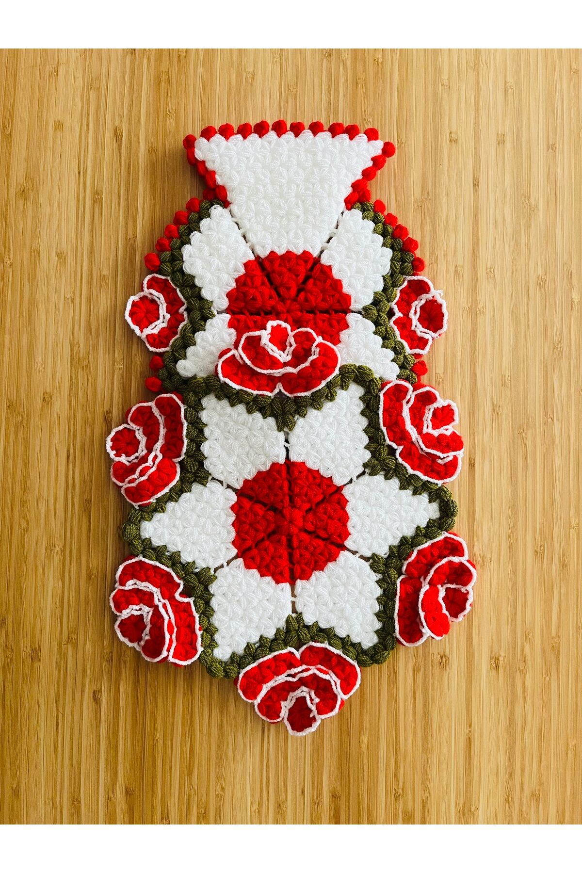 Çeyizlik Ve Banyo Lif Takımı 2'li Set. Renk: Beyaz Kırmızı Yeşil