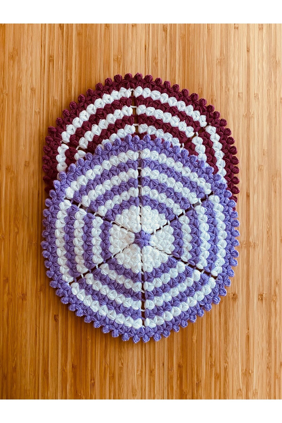 Çeyizlik Ve Banyo Lif Takımı 2'li Set. Renk: Beyaz/Lila-Beyaz/Koyu gülkurusu. 32cm.