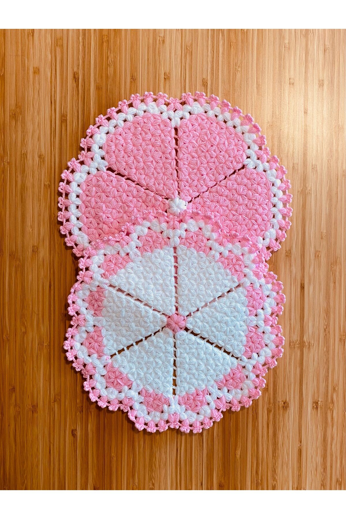 Çeyizlik Ve Banyo Lif Takımı 2'li Set. Renk: Beyaz-Pembe. 30cm.