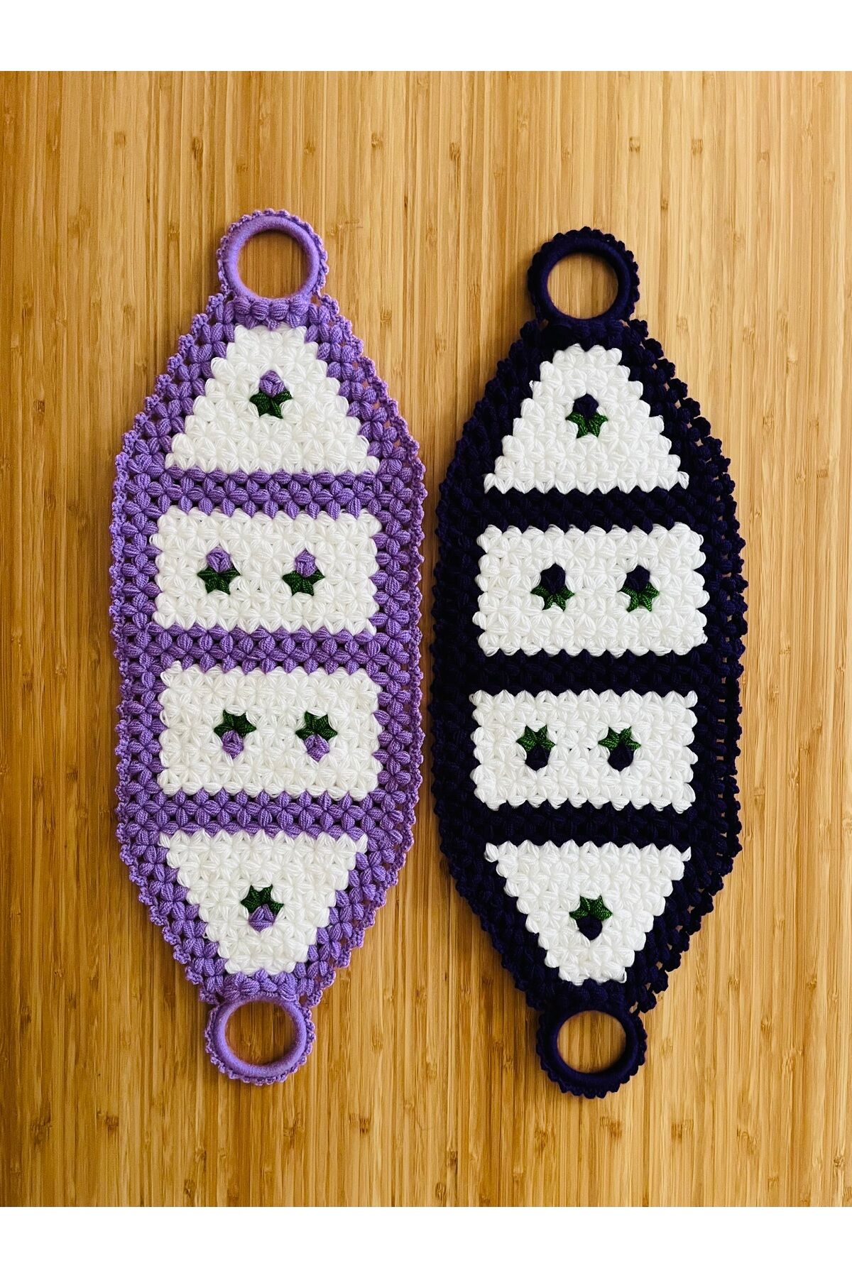 Çeyizlik Ve Banyo Lif Takımı 2'li Set. Renk: Kırık Beyaz, Lila, Yeşil/Mürdüm.