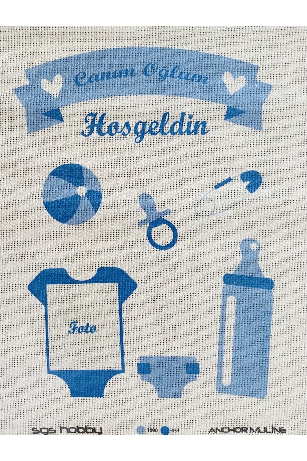 Hazır Baskılı Kanaviçe Kumaş El Nakışı Işleme Tablo. Yükseklik: 36 Cm. En: 28 Cm.