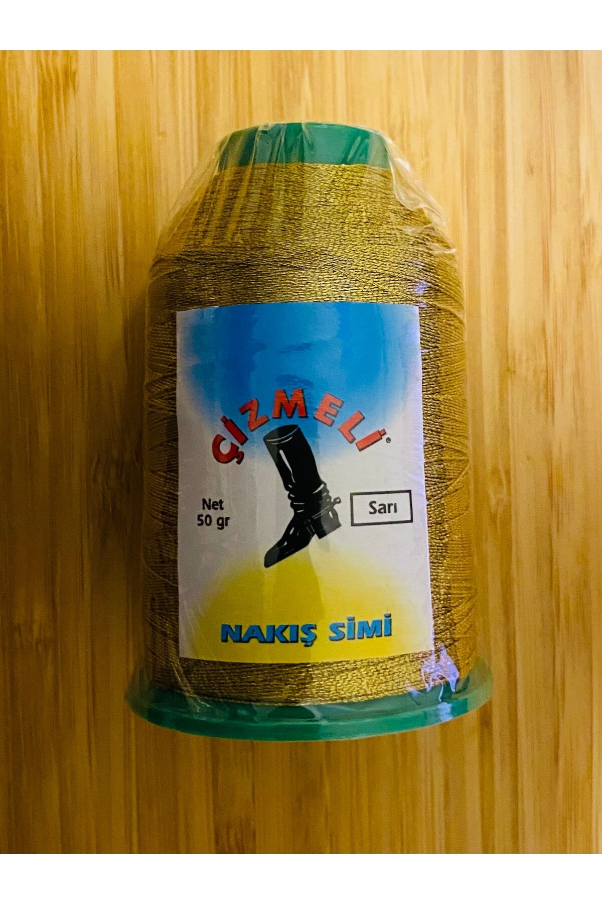 50 Gram Nakış Simi El Nakışı ve işleme Örgü ipi. Altın Sarısı.