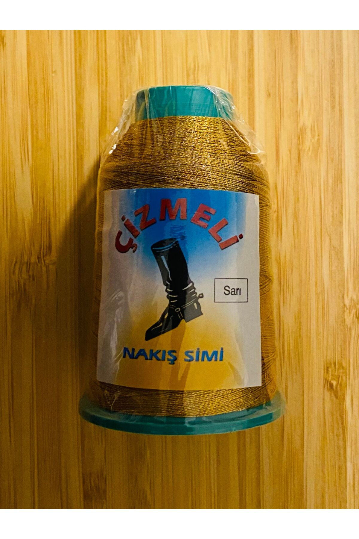 50 Gram Nakış Simi El Nakışı ve işleme Örgü ipi. Koyu Altın Sarısı.