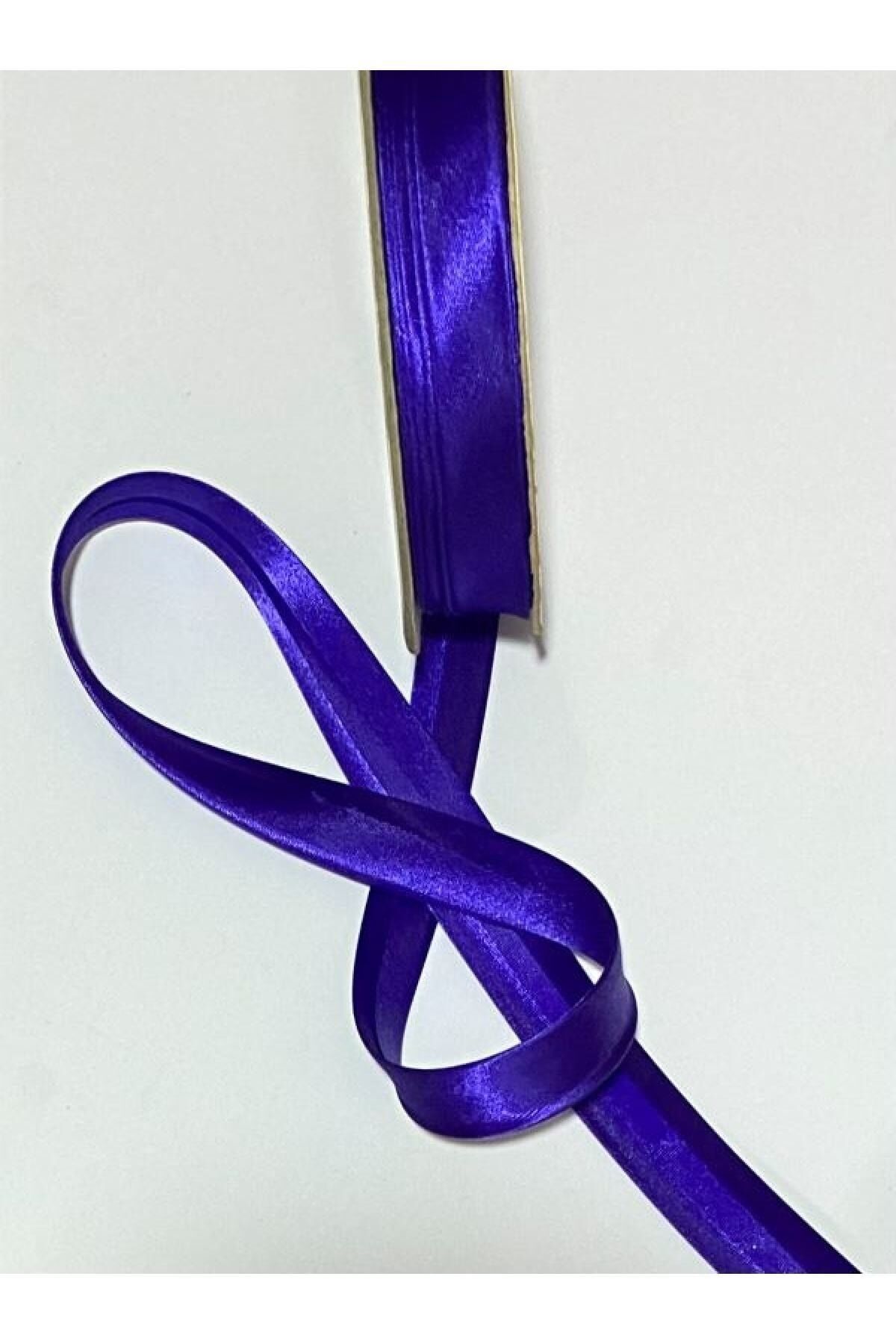 Saten Biye (ŞERİT) Morcivert. 2cm. 19 Metre.