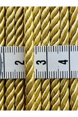 Saten Kordene, Kordon, Ribon 4mm. 10 metre. Açık Gold.