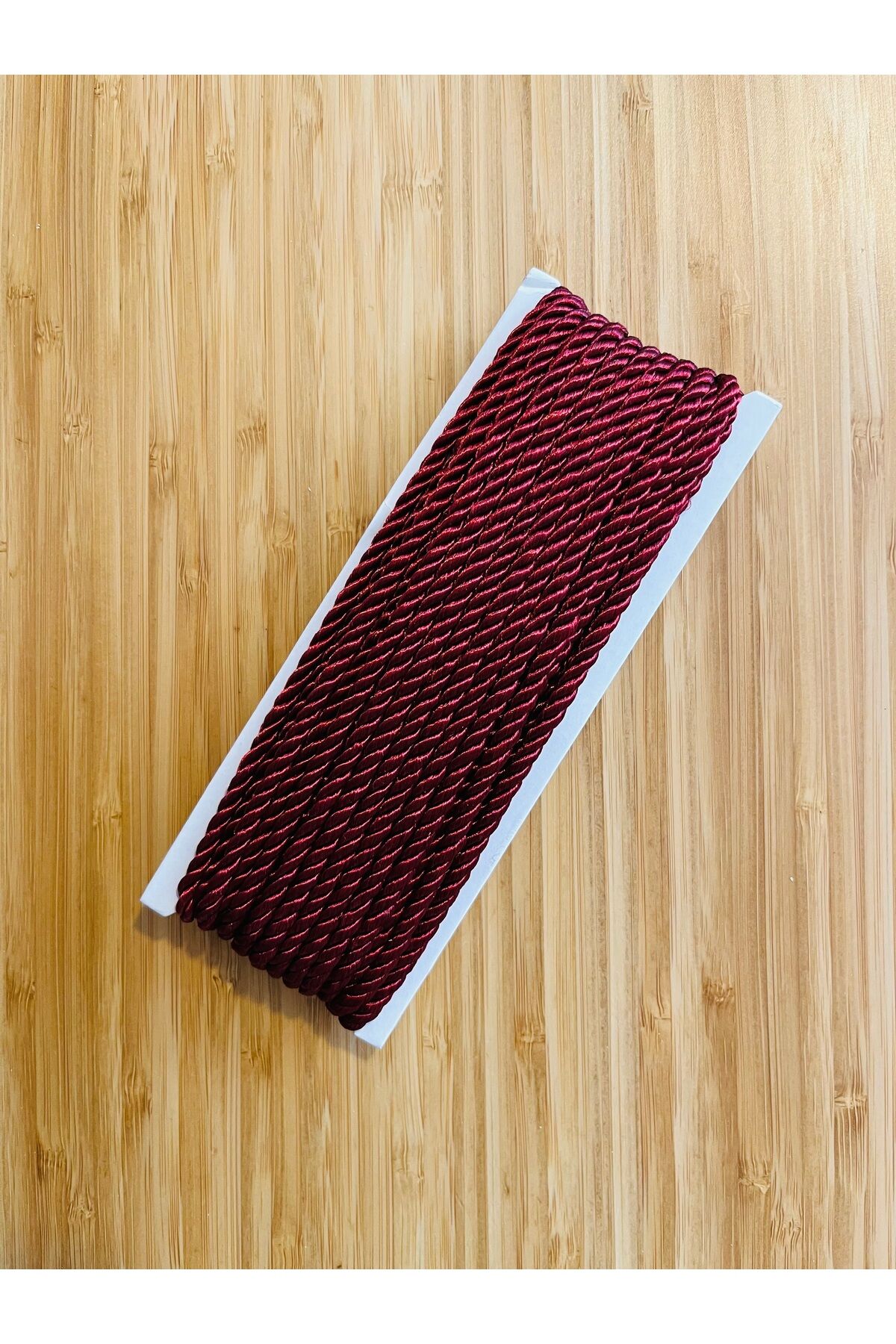 Saten Kordene, Kordon, Ribon 4mm. 10 metre. Bordo.