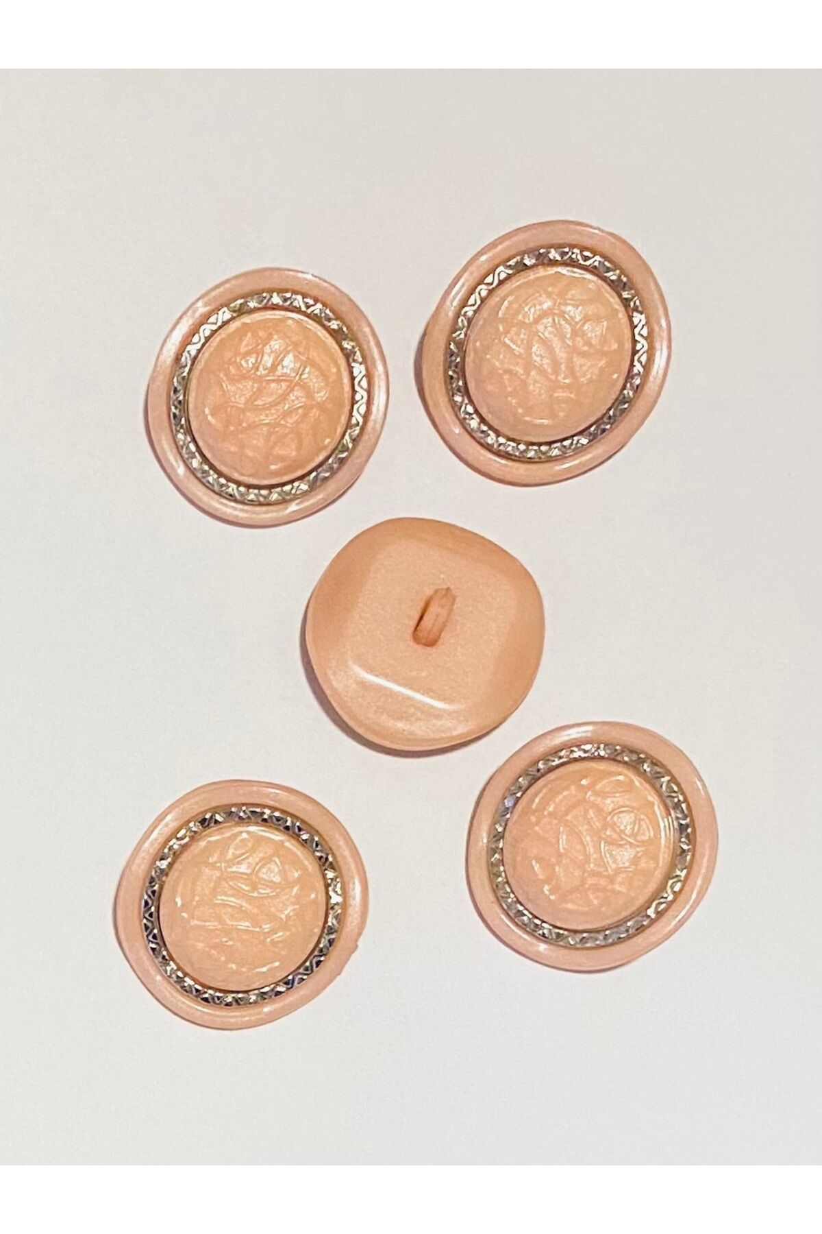 Hırka, Yelek, Entari, Ferace Ve Pantolon Italyan Model Düğme. 21mm. 5'li Pkt. Renk: Pudra.