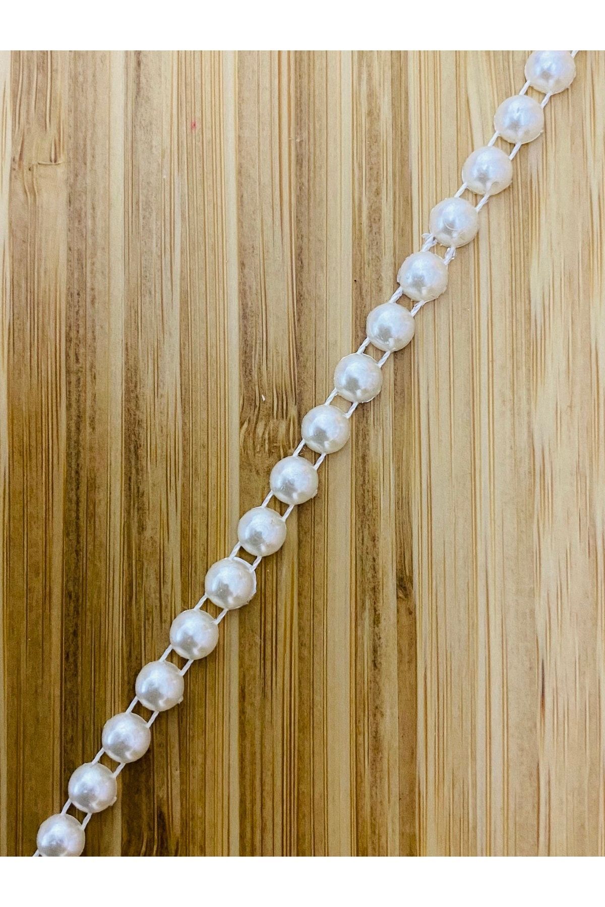 6mm Şerit Yarım Inci. Krem. 4 Metre.