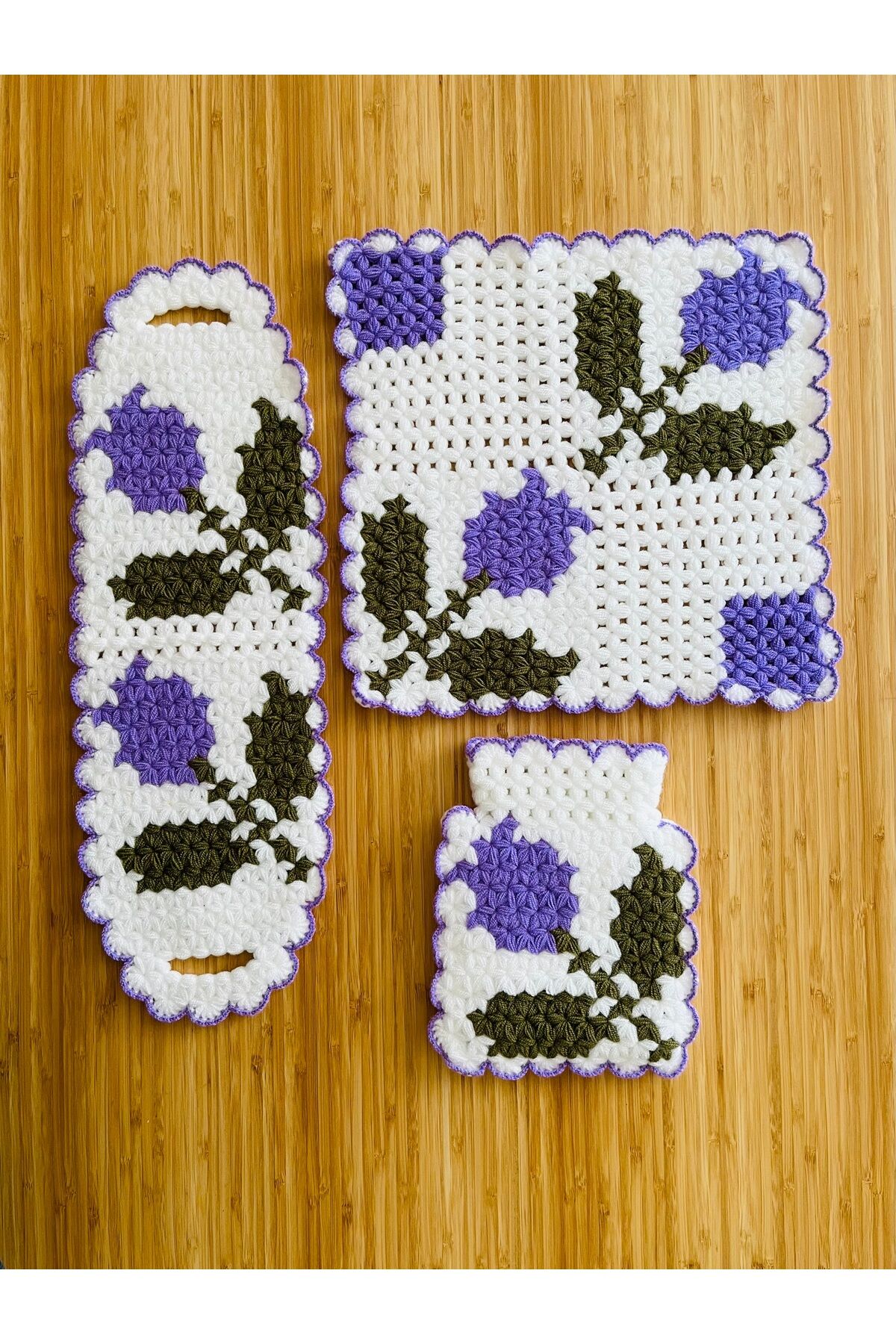 Çeyizlik Ve Banyo Lif Takımı 3'lü Set.