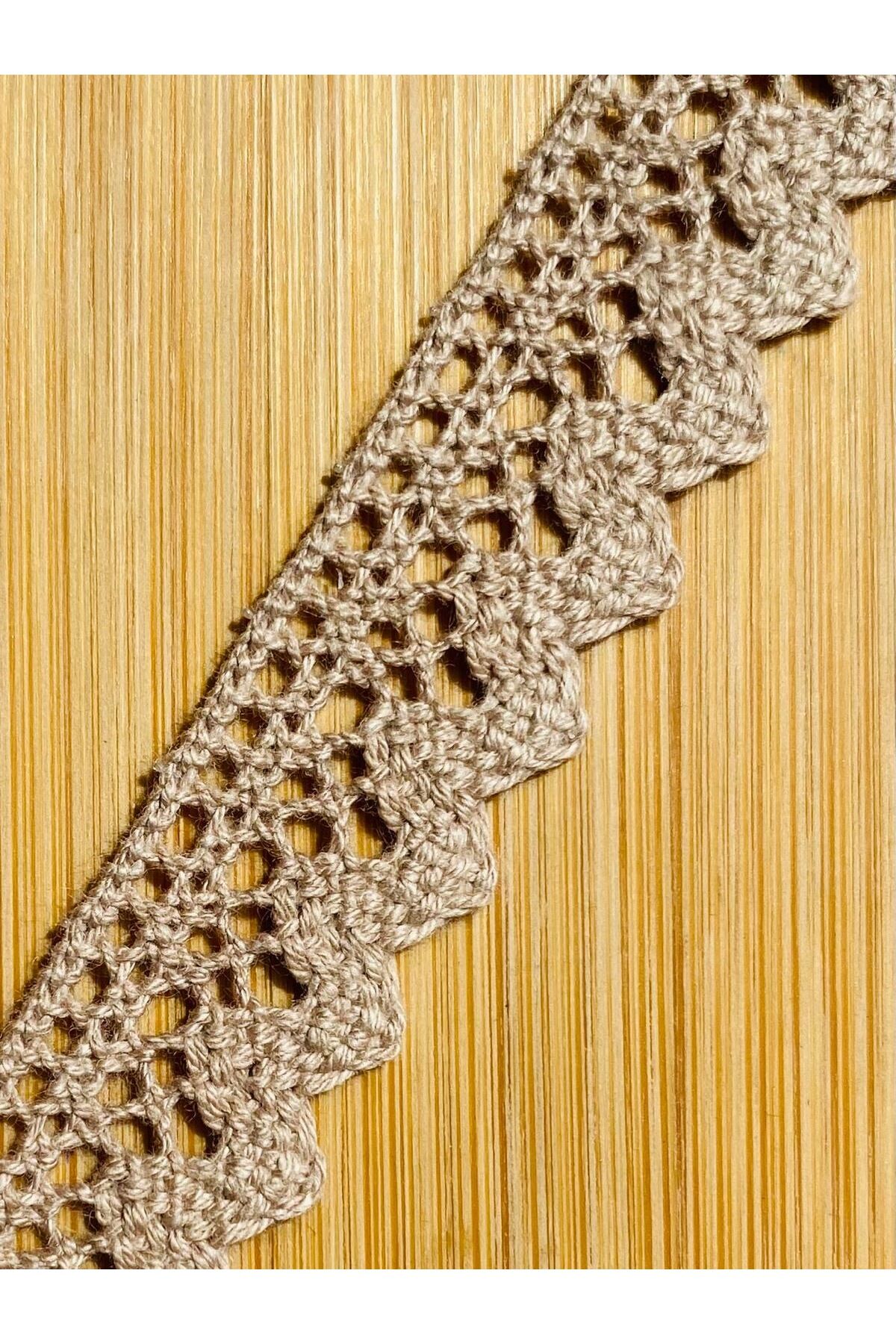 Pamuk Kopanaki Dantel. En: 1.9 cm Uzunluk: 1 metre. KAPİÇİNO.