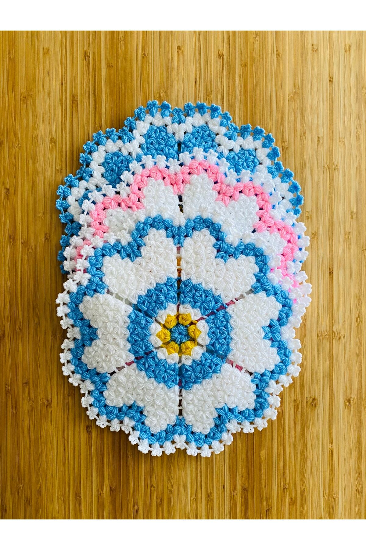 Çeyizlik Ve Banyo Lif Takımı 3'lü Set. Papatya Modeli. 30cm. 3 aynı desenden farklı renkler.