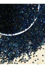 Üçgen Kristal Çek Boncuğu. Yazma, Havlu, Abiye Ve Çeyizlik Işleme. 2,5mm. Lacivert Janjan Renk. 40gr.