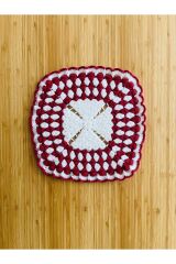 Çeyizlik Ve Banyo Lif Takımı 3'lü Set. Renk: Beyaz Vişne.