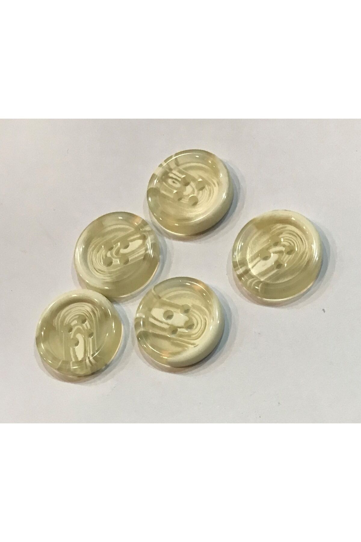 Yelek, Hırka Ve Ceket Düğmesi. 2cm 5'li Pkt. Şeffaf Krem.
