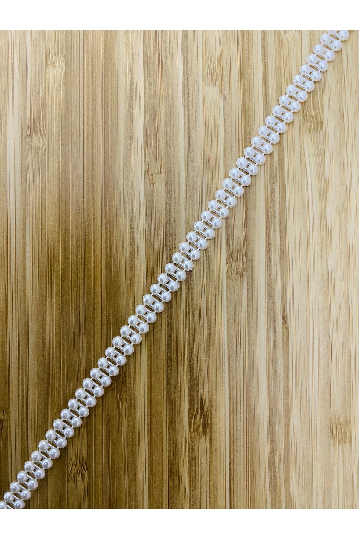 8mm Ikiz Şerit Yarım Inci. Krem. 2,8 Metre.