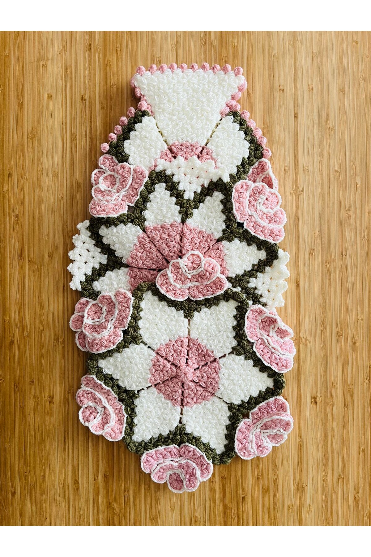 Çeyizlik Ve Banyo Lif Takımı 3'lü Set. Renk: Pudra Krem Yeşil