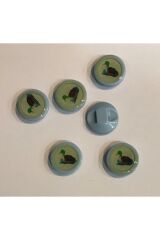 Yeşilbaş Ördek Bebe Düğmesi. 1.4cm. 6'lı Paket. Mavi.