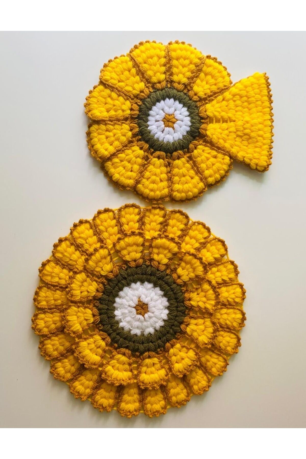 Çeyizlik ve Banyo lifi. 2’li set. Sarı Kamel Haki Beyaz