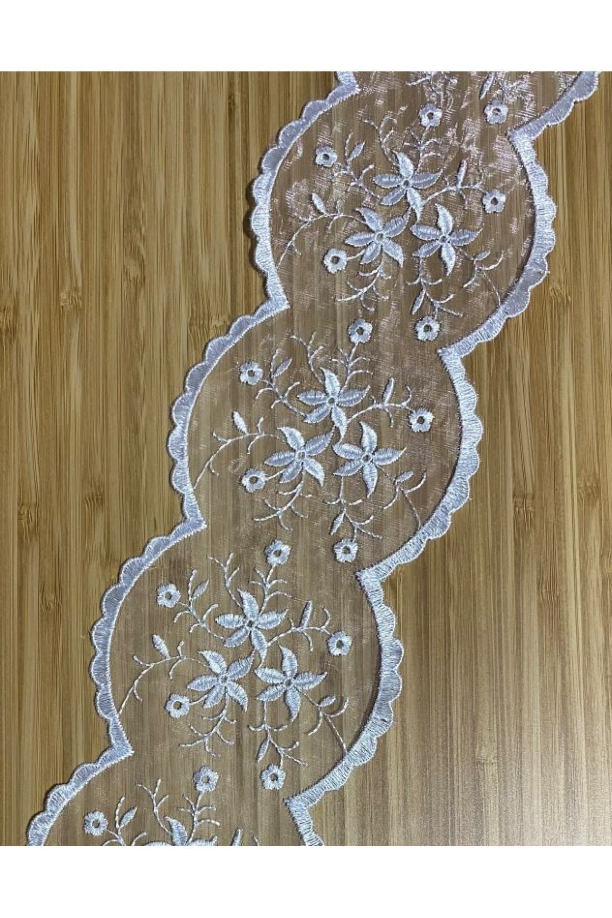 Organze Güpür 10,5cmx1metre. Beyaz.