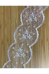 Organze Güpür 10,5cmx1metre. Beyaz.