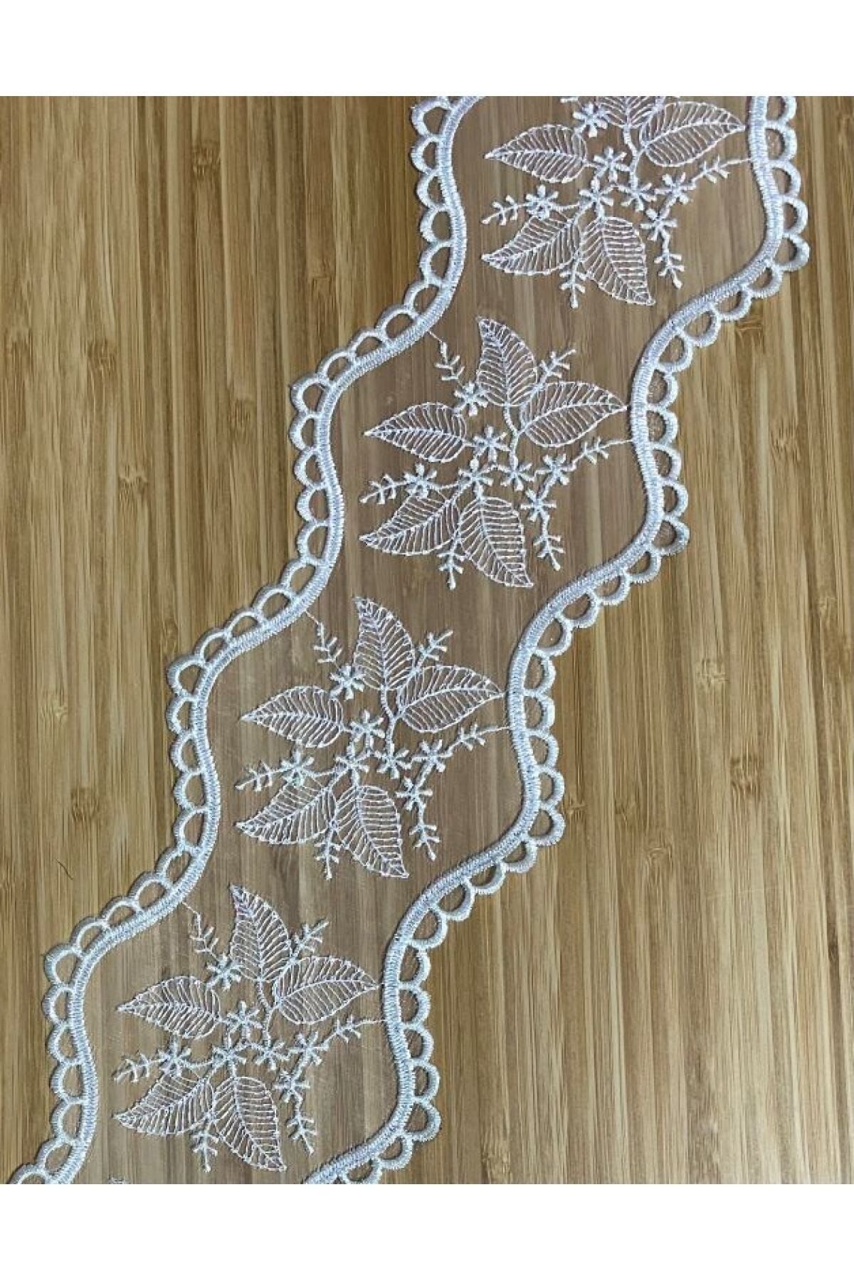 Organze Güpür 10,5cmx1metre. Beyaz.