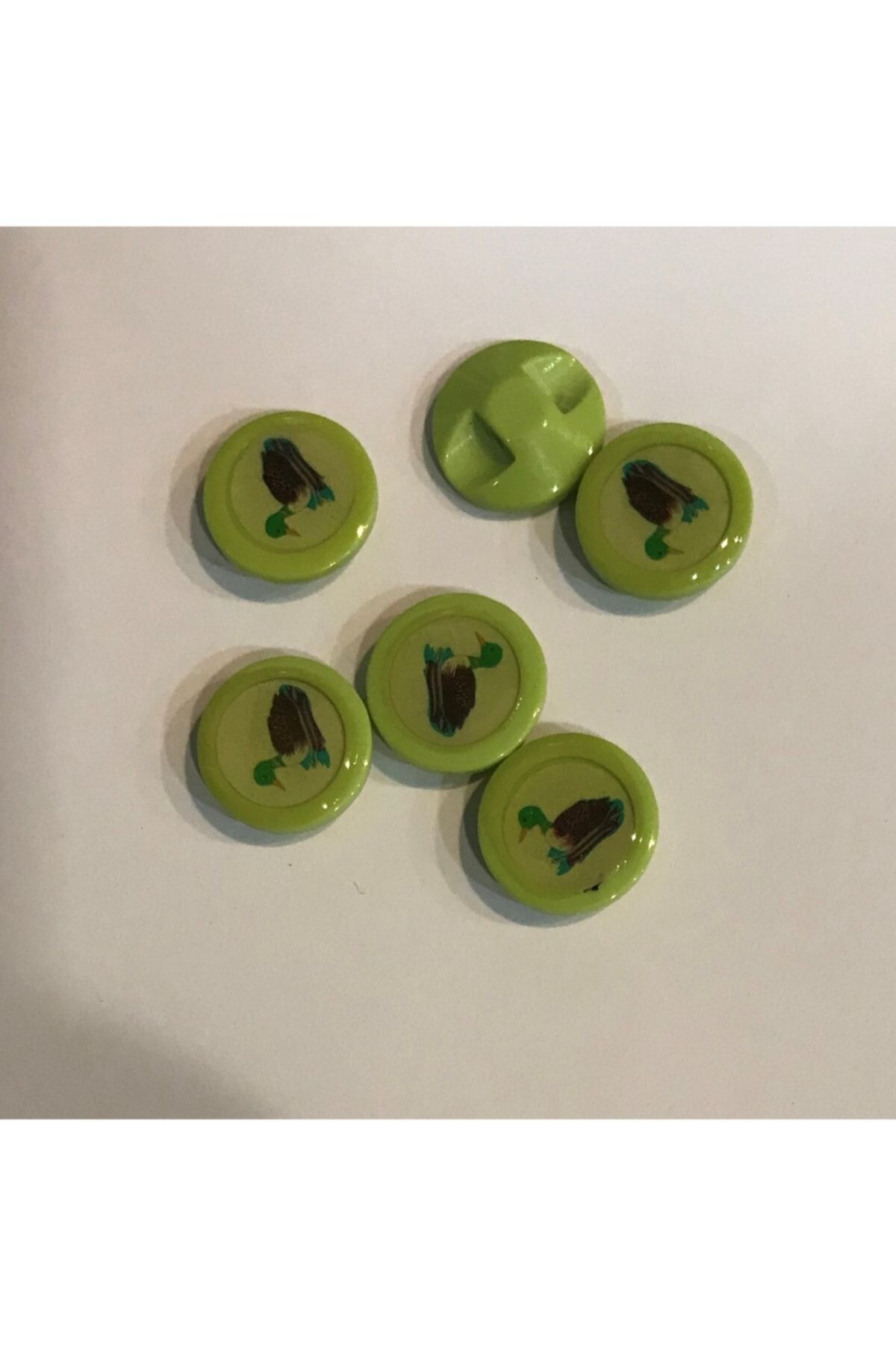 Yeşilbaş Ördek Bebe Düğmesi. 1.4cm. 6'lı Paket. Fıstık Yeşili.