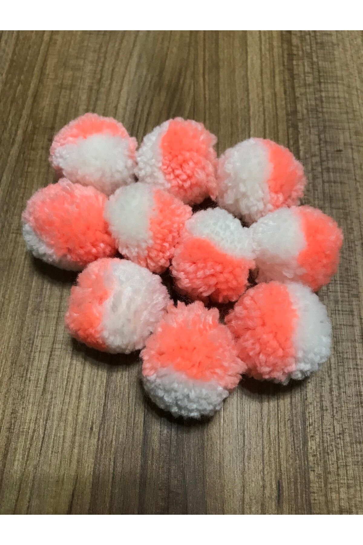 Ikiz Yün Ponpon 10 Adet Renk:beyaz/somon