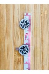 Ince Kaplama Tuğra Plastik Pul 11mm. Tahmini 240-250 Adet Civarı. Gümüş.