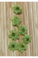 Organze Kurdele El Yapımı Incili Gül. 2.8cm. 10 Adet.