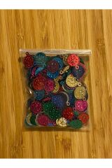 Ince Kaplama Tuğra Plastik Pul 11mm. Tahmini 240-250 Adet Civarı. Renkli.