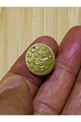 Ince Metalik Kaplama Tuğra Plastik Pul 16mm. Tahmini 150-160 Adet Civarı. Gold.