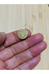 Ince Metalik Kaplama Tuğra Plastik Pul 16mm. Tahmini 150-160 Adet Civarı. Gold.