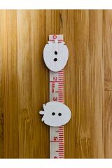 Çilek Şekilli Boyalı Ahşap Düğme 16 x 13 mm.  5'li Paket. Fuşya.