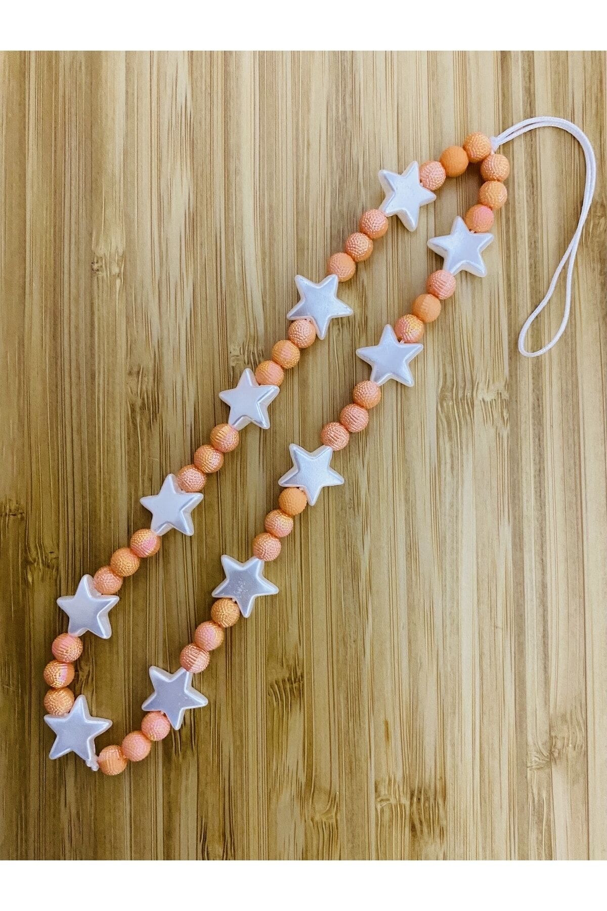 Yıldız Model Barok Inci Ve Renkli Boncuklu Telefon Charmi,telefon Askısı