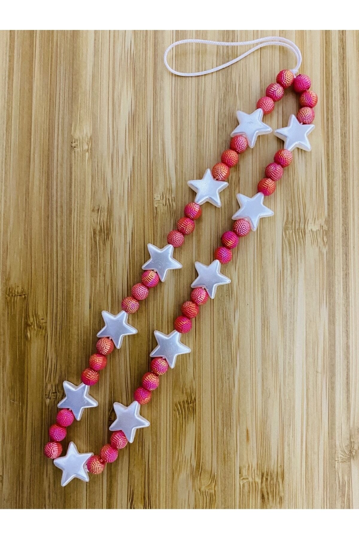 Yıldız Model Barok Inci Ve Renkli Boncuklu Telefon Charmi,telefon Askısı