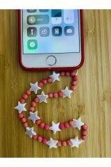 Yıldız Model Barok Inci Ve Renkli Boncuklu Telefon Charmi,telefon Askısı