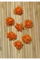 Organze Kurdele El Yapımı Incili Gül. 2.8cm. 10 Adet.