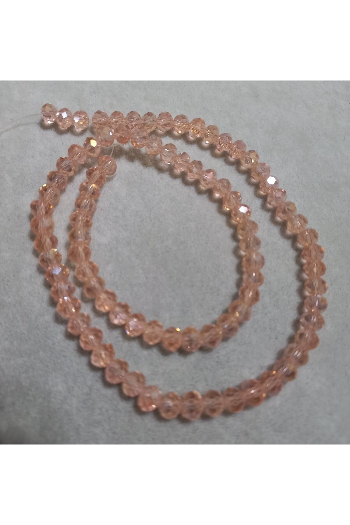 Açık Pembe Basık Kristal Boncuk 6mm 1dizi No.8