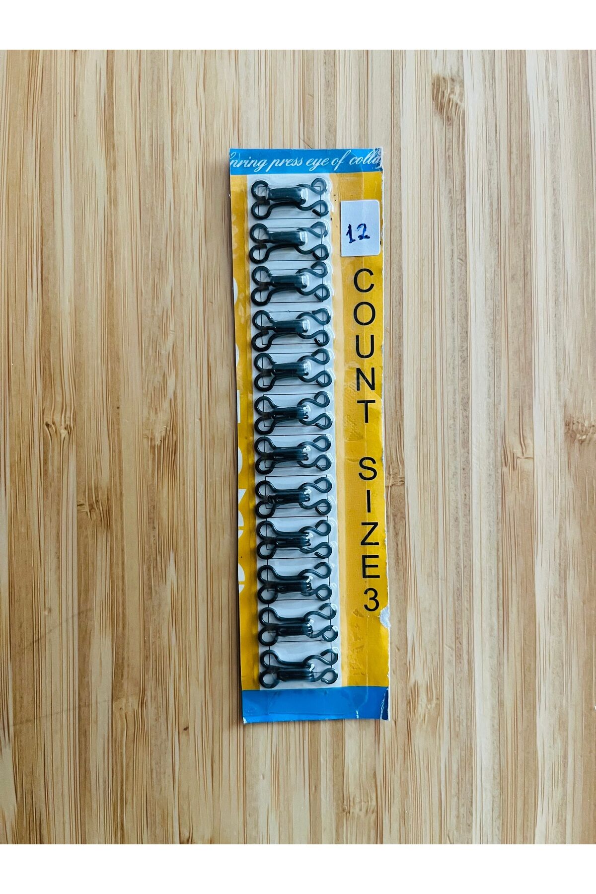 Agraf Kopça Metal Siyah No: 3  12 Adet. Siyah.