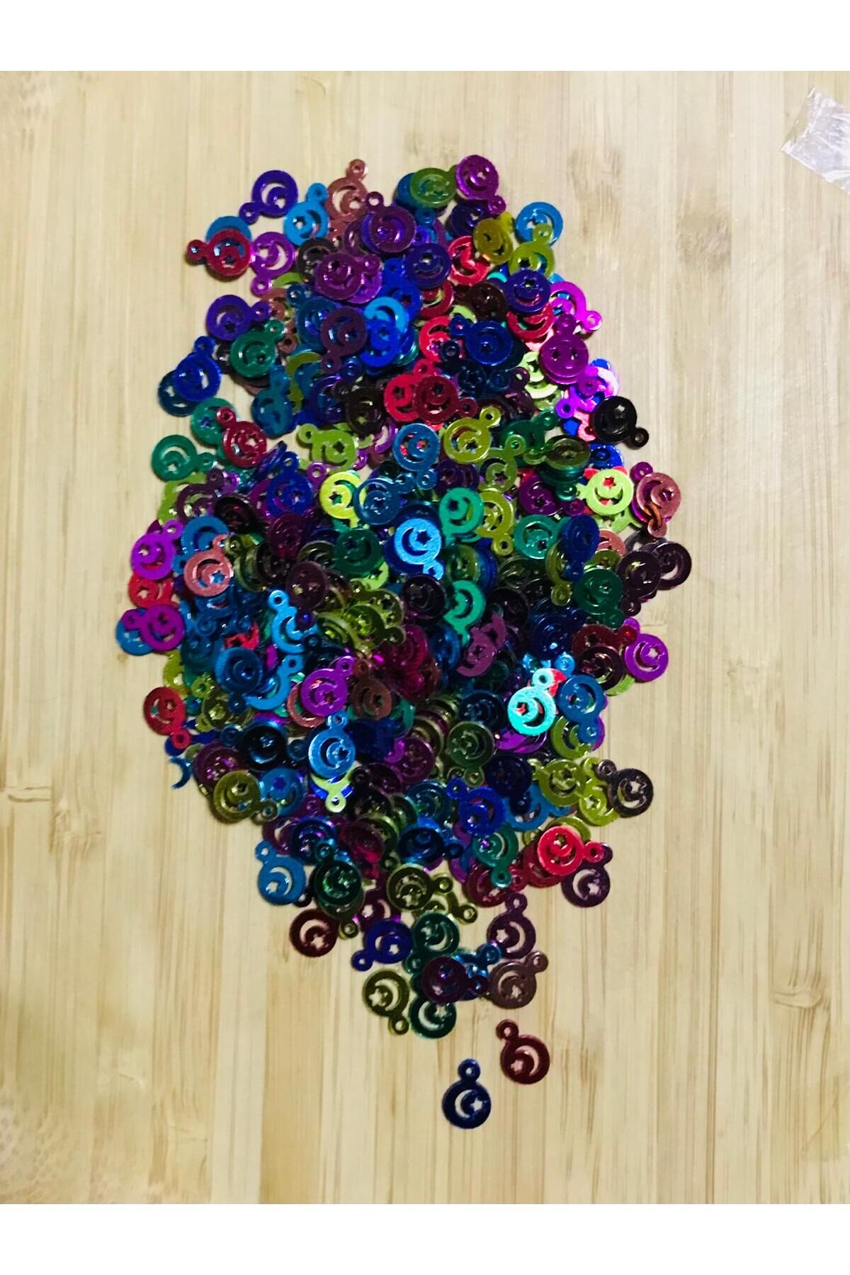 Yuvarlak Ayyıldız Renkli Pleksi Kalın Pul. 20gr