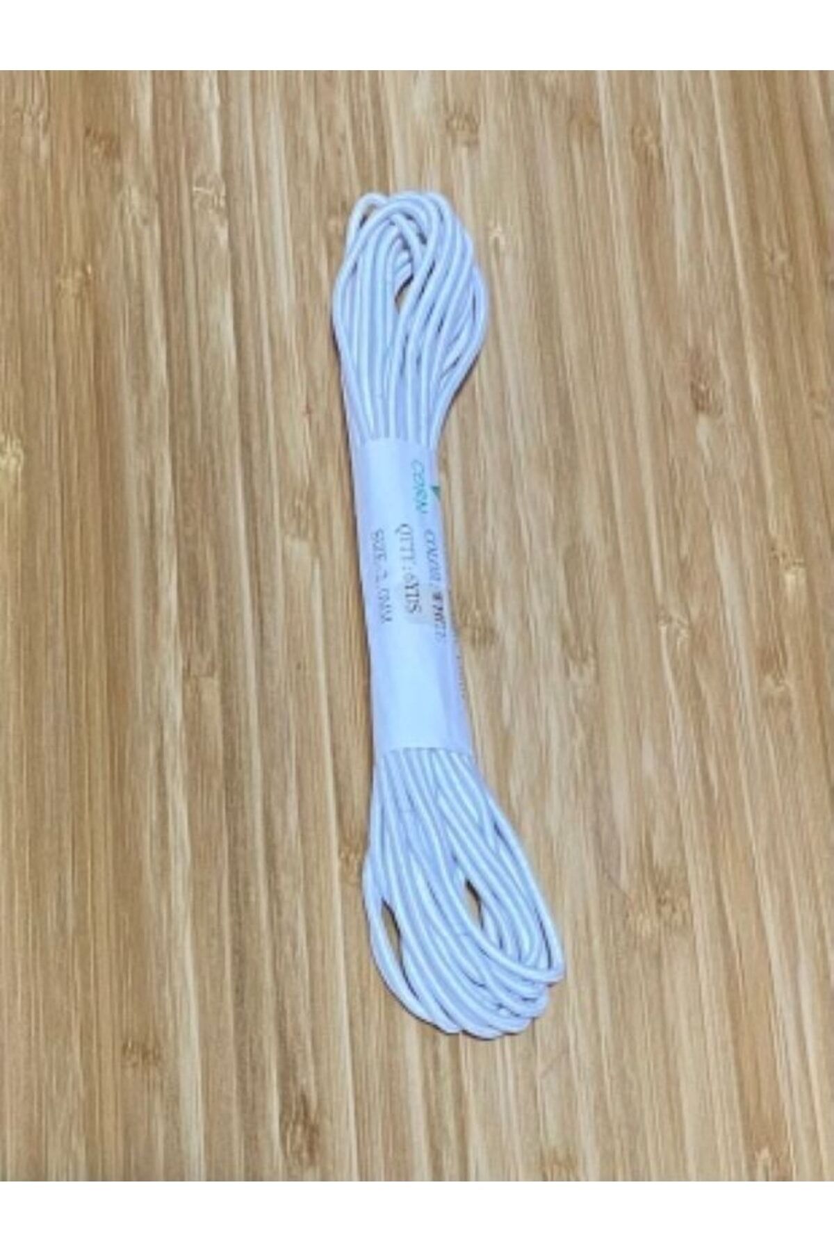 Yuvarlak Birit Lastik. 2mm x 6 Yarda. Beyaz.