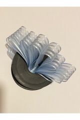 Çizgili şifon kurdele (Kurdale) 2.5cm x 20metre. Renk No:12 Mavi.