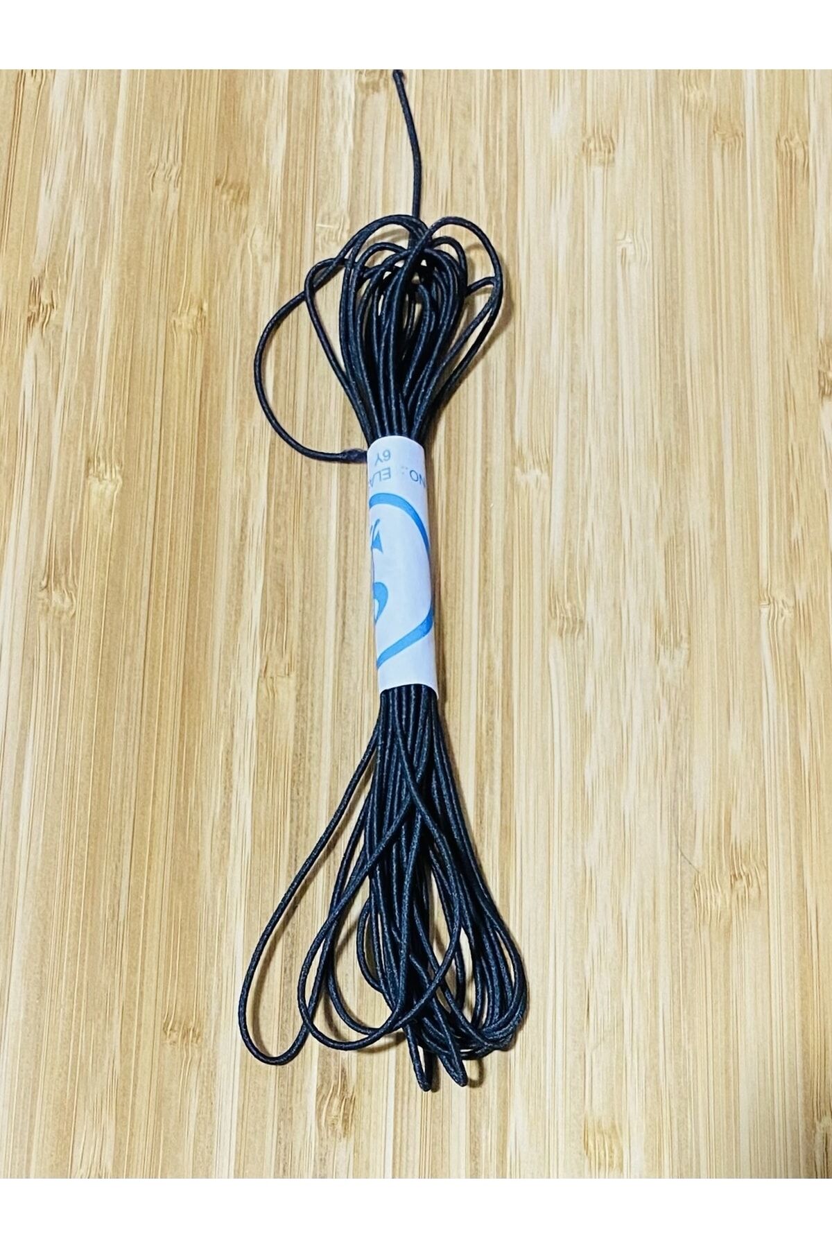 Yuvarlak Lastik. 1mm X 6 Yarda. Siyah.