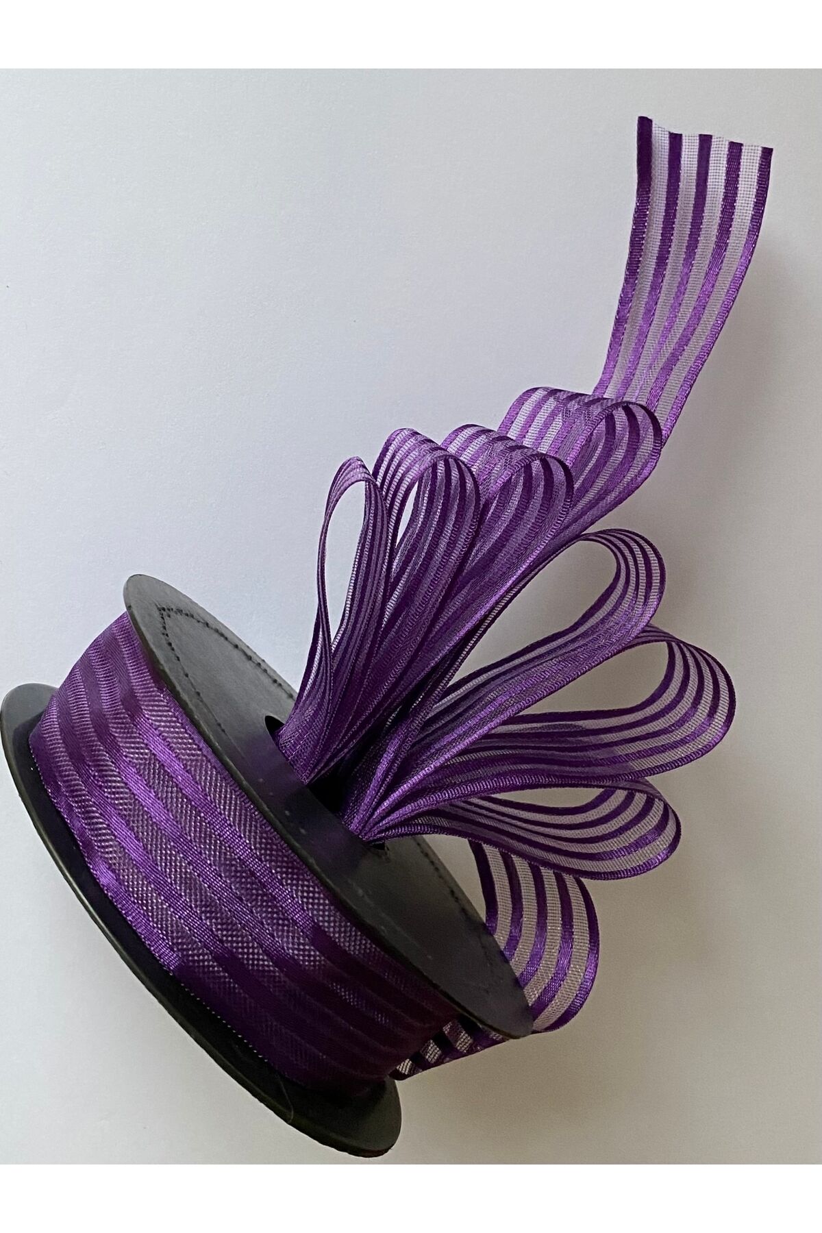 Çizgili şifon kurdele (Kurdale) 2.5cm x 20metre. Renk No:20